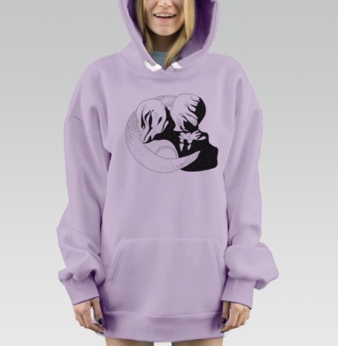 Поцелуй в стиле Рене Магритт, Hoodie Mjhigh Dig Mel, Fiolet, утепленная
