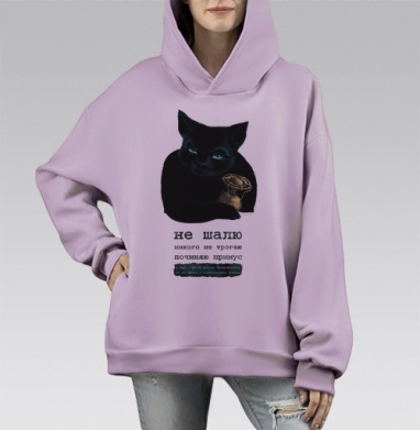 Починяю примус, Hoodie Mono Fiolet, оверсайз, утепленная