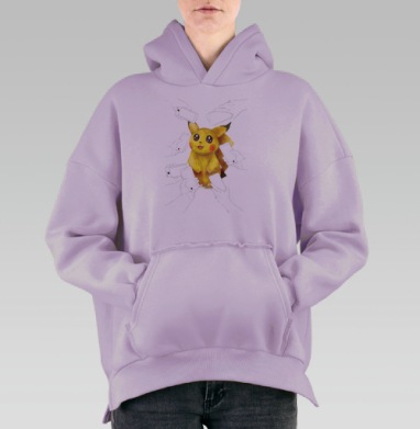 Pokemon, Hoodie Oversize Fiolet, утепленная