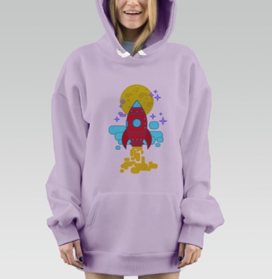 Полет на Луну, Hoodie Mjhigh Dig Mel, Fiolet, утепленная