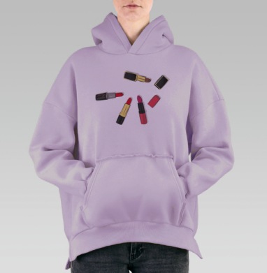 Помада, Hoodie Oversize Fiolet, утепленная