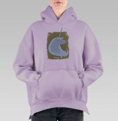 Пони единорог, Hoodie Oversize Fiolet, утепленная