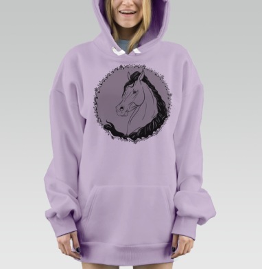 Портрет лошади, Hoodie Mjhigh Dig Mel, Fiolet, утепленная