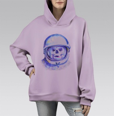 Потерянный в пространстве, Hoodie Mono Fiolet, оверсайз, утепленная