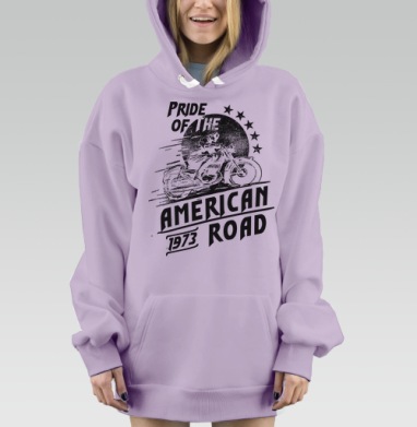 Pride of the American Road / Гордость американской дороги, Hoodie Mjhigh Dig Mel, Fiolet, утепленная