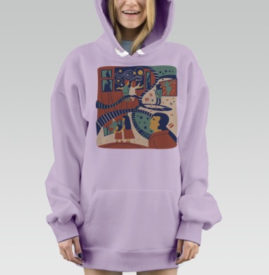 Приглашаю в музей, Hoodie Mjhigh Dig Mel, Fiolet, утепленная