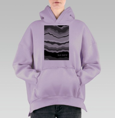 Print / Печать, Hoodie Oversize Fiolet, утепленная