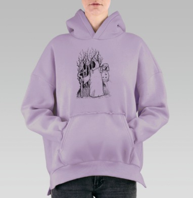 Проводник волшебного леса, Hoodie Oversize Fiolet, утепленная