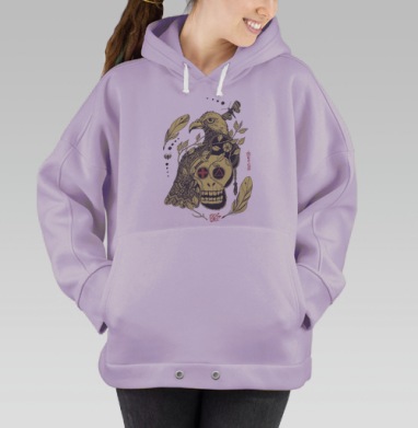 Птица бессмертия желтая, Hoodie Oversize Fiolet