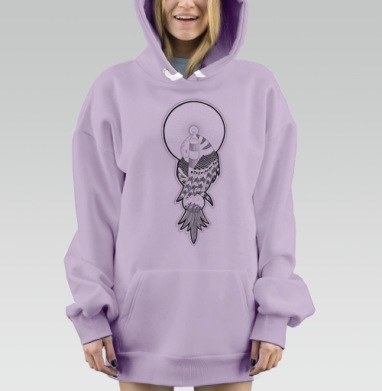 Птица с Маяком, Hoodie Mjhigh Dig Mel, Fiolet, утепленная