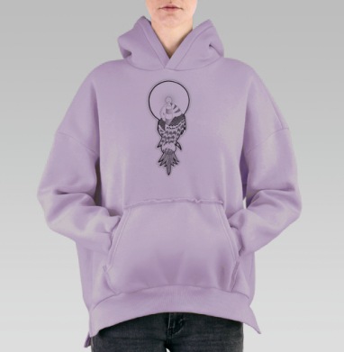 Птица с Маяком, Hoodie Oversize Fiolet, утепленная