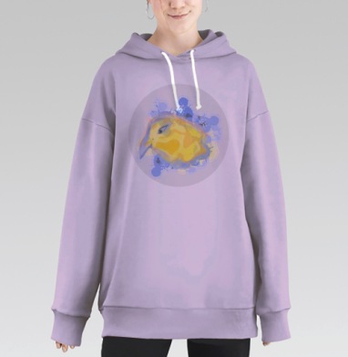птица уруру, Hoodie Long Oversize Fiolet