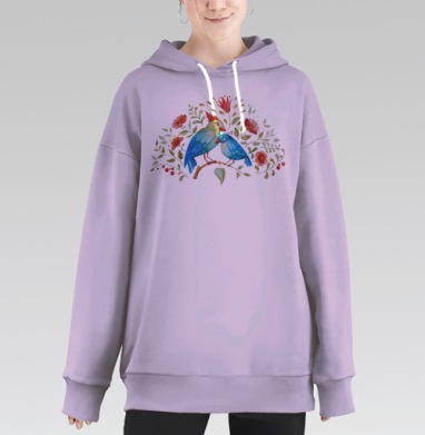 Птицы, Hoodie Long Oversize Fiolet