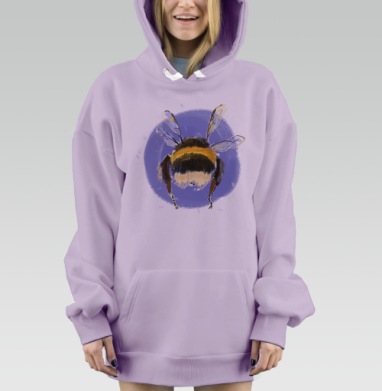 Пушистая попа, Hoodie Mjhigh Dig Mel, Fiolet, утепленная