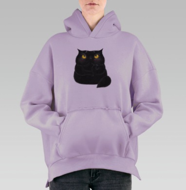 Пухлый кот, Hoodie Oversize Fiolet, утепленная