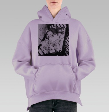 Радость и игра в детской кроватке, Hoodie Oversize Fiolet, утепленная
