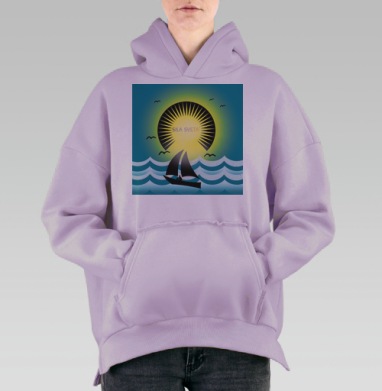 Рассвет солнца, Hoodie Oversize Fiolet, утепленная