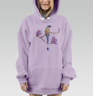 Райская птица, Hoodie Mjhigh Dig Mel, Fiolet, утепленная