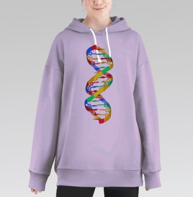 Разноцветная ДНК, Hoodie Long Oversize Fiolet