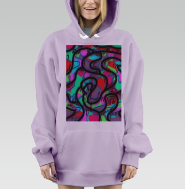 Река красок, Hoodie Mjhigh Dig Mel, Fiolet, утепленная