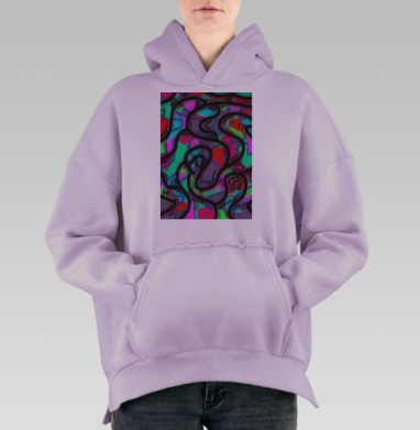 Река красок, Hoodie Oversize Fiolet, утепленная