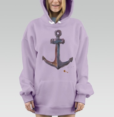 Ржавый якорь, Hoodie Mjhigh Dig Mel, Fiolet, утепленная