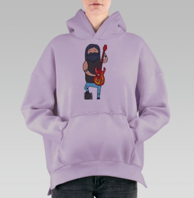 Рок звезда, Hoodie Oversize Fiolet, утепленная