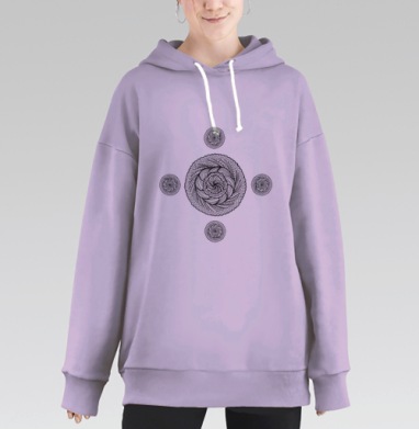 Роза АЗОРА, Hoodie Long Oversize Fiolet