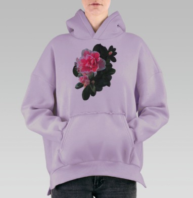 Розовая азалия, Hoodie Oversize Fiolet, утепленная
