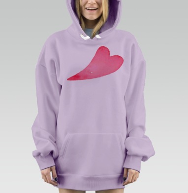 Розовые сердечки, Hoodie Mjhigh Dig Mel, Fiolet, утепленная
