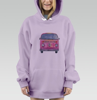 Розовый микроавтобус, Hoodie Mjhigh Dig Mel, Fiolet, утепленная