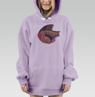Рыбка, Hoodie Mjhigh Dig Mel, Fiolet, утепленная
