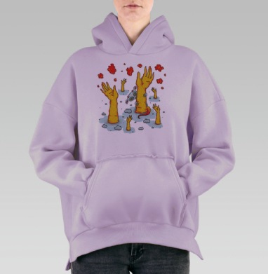 Ручной зверёк, Hoodie Oversize Fiolet, утепленная