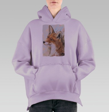 Рыжая лиса, Hoodie Oversize Fiolet, утепленная