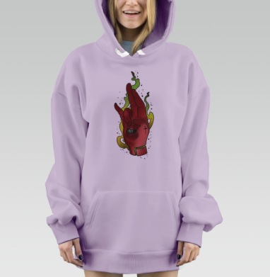 Рука Дьявола, Hoodie Mjhigh Dig Mel, Fiolet, утепленная
