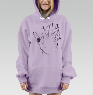 Рука в руке, Hoodie Mjhigh Dig Mel, Fiolet, утепленная