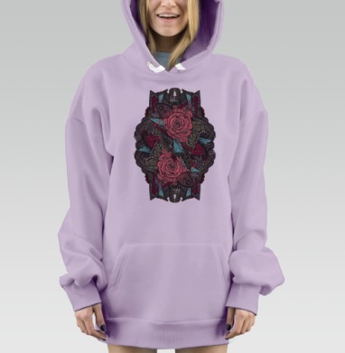 Садовые розы, Hoodie Mjhigh Dig Mel, Fiolet, утепленная