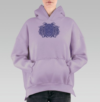 Сахарный череп, Hoodie Oversize Fiolet, утепленная