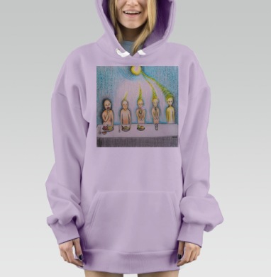 Сцена вдохновения: энергия и выбор за столом, Hoodie Mjhigh Dig Mel, Fiolet, утепленная
