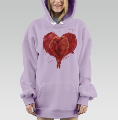 Сердце., Hoodie Mjhigh Dig Mel, Fiolet, утепленная