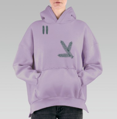 СЕРИЯ ЭКОМОДА ТРИ, Hoodie Oversize Fiolet, утепленная