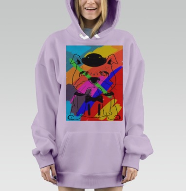Шерлок Дог, Hoodie Mjhigh Dig Mel, Fiolet, утепленная