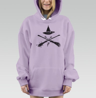 Шляпа и помелЫ, Hoodie Mjhigh Dig Mel, Fiolet, утепленная
