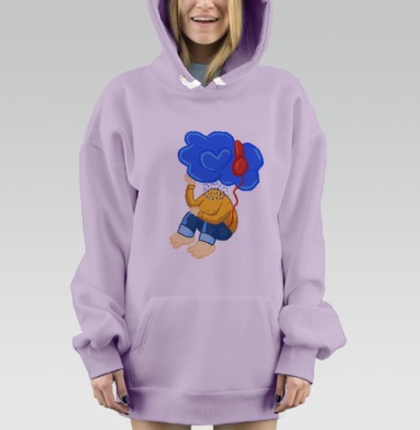 Шум дождя, Hoodie Mjhigh Dig Mel, Fiolet, утепленная