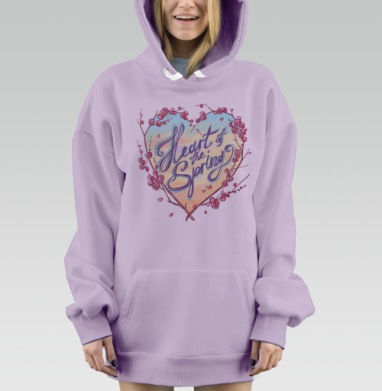 Сила и нежность: кулак в сердце сакуры, Hoodie Mjhigh Dig Mel, Fiolet, утепленная
