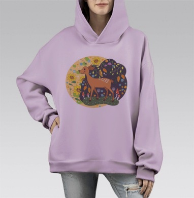 Сила природы, Hoodie Mono Fiolet, оверсайз, утепленная