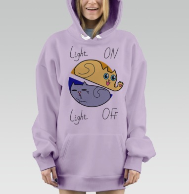 СИЛА СВЕТА И КОТЫ, Hoodie Mjhigh Dig Mel, Fiolet, утепленная