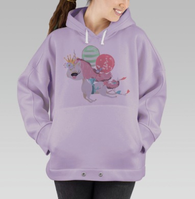Симпатичный единорог, Hoodie Oversize Fiolet