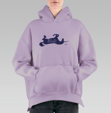 Синий экран смерти, Hoodie Oversize Fiolet, утепленная