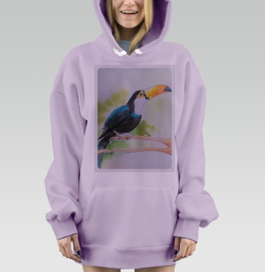 Синяя птица, Hoodie Mjhigh Dig Mel, Fiolet, утепленная